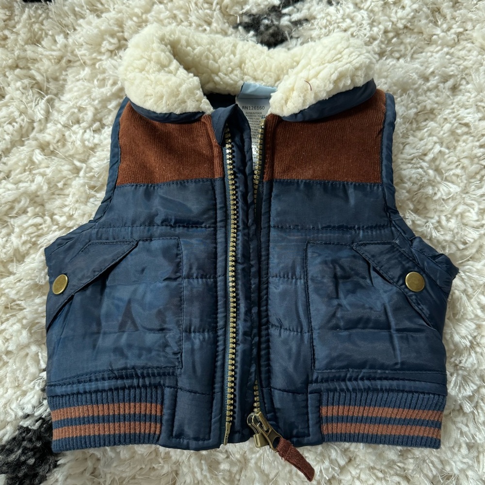 Little lad boys puffer vest size 0-3 months